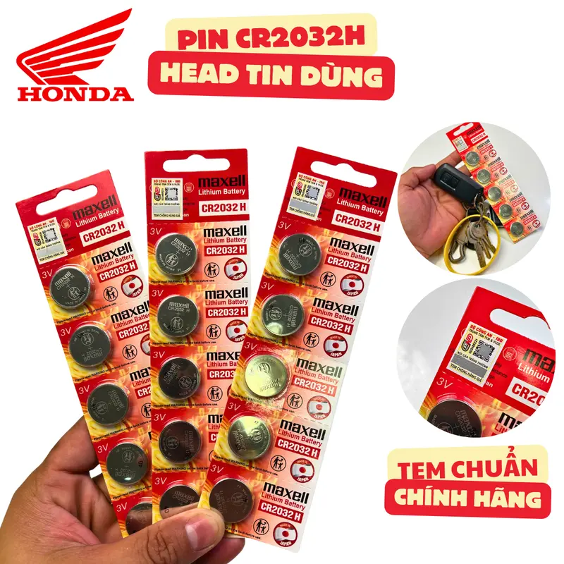 Pin Maxell CR2032-H dung lượng lớn thay remote xe máy oto 0