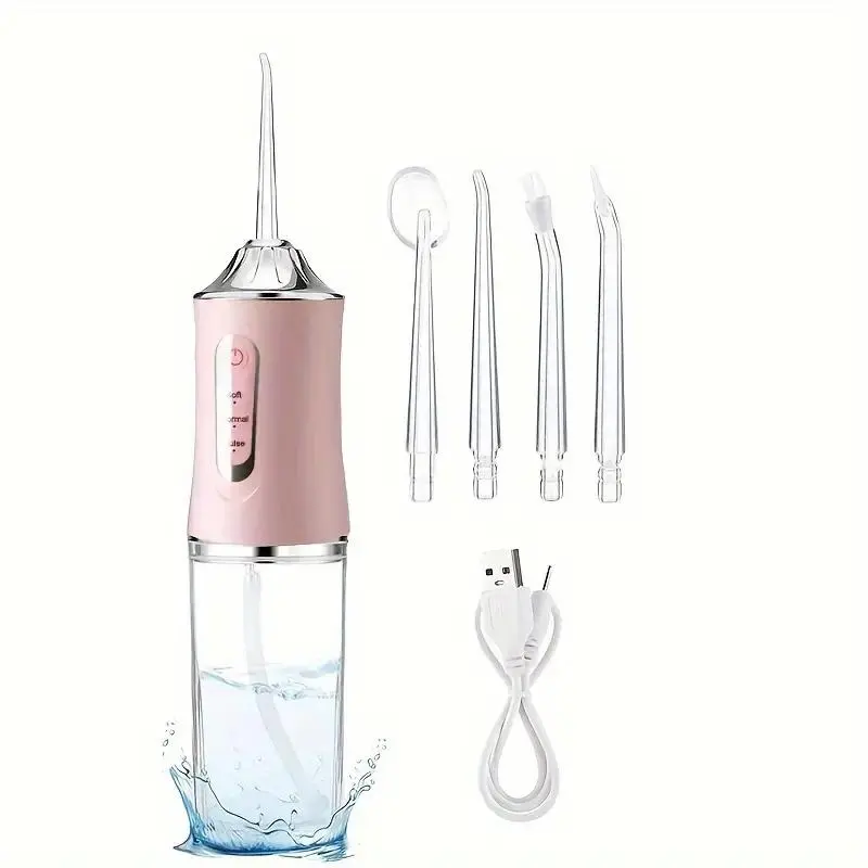 Portable Rechargeable Water Flosser with 4 Replacement Nozzle, 1 Set Oral Irrigator for Home & Travel, Personal Oral Care Appliance 2