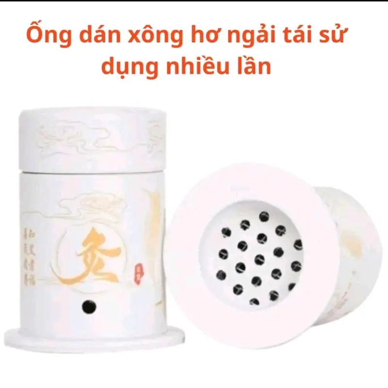 Hộp xông ngải cứu dán tái sử dụng nhiều lần, hơ, chườm ấm cứu mát xa châm cứu dùng với ngải cứu đoạn 4
