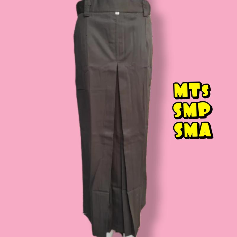 ameL Rok SPAN 1 SMP MTs SMA lipat depan twis drill Siswi Sekolah Wanita Panjang Katun Tebal Kantor Formal Kerja Hitam Basic 8