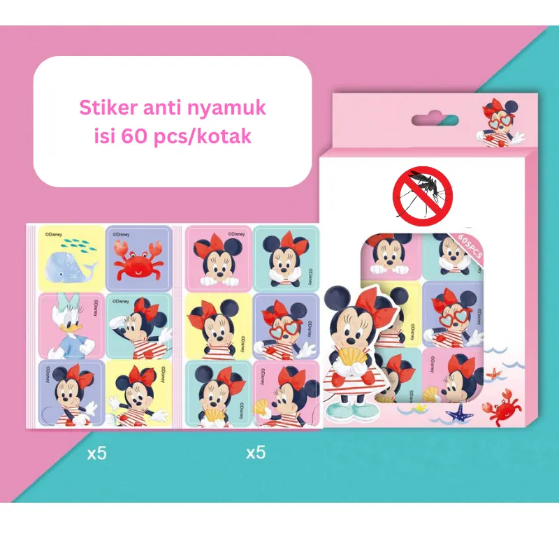 Stiker Anti Nyamuk isi 60 pcs patch mosquito repellent 100% Natural Motif Kartun