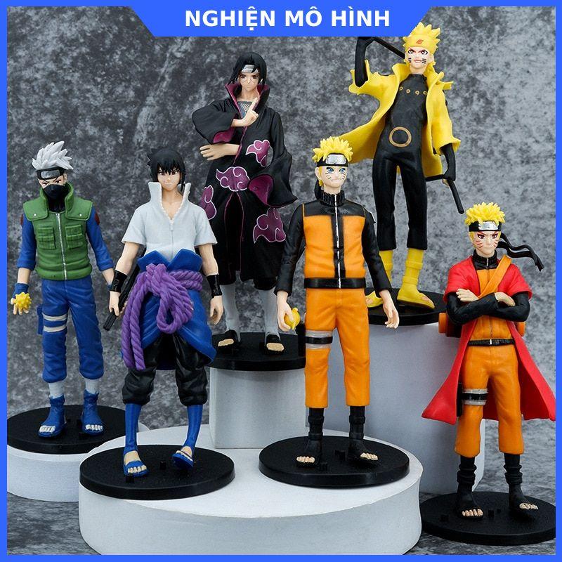 Mô hình Naruto 6 nhân vật cao 19-20cm Kakashi Sasuke Itachi Gaara Sakura Minato Rock Lee Nara Shikamaru Đồ Chơi Toy
