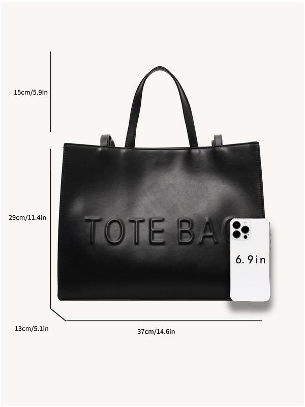 Women's Solid Color Tote Bag, Fashionable Large Capacity Shoulder Bag for Work & Daily Used, Casual Trendy Versatile High-quality Daily Commuting Bag 1