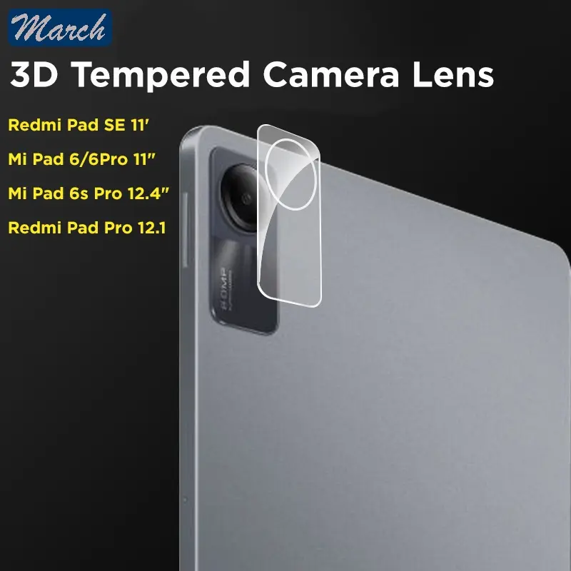 For Lensa Kamera Kaca Tempered Xiaomi REDMI PAD SE / POCO PAD 12.1 / MI PAD 6 / PAD 6 PRO / Xiaomi PAD 6S PRO Tepi Kaca Tempered Melengkung 3D