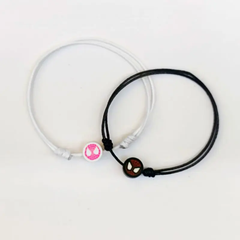 R'SORIS - GELANG SPIDERMAN GELANG COUPLE MILES AND GWEN GELANG PASANGAN harian tali kulit korea ldr bracelet Waterproof love