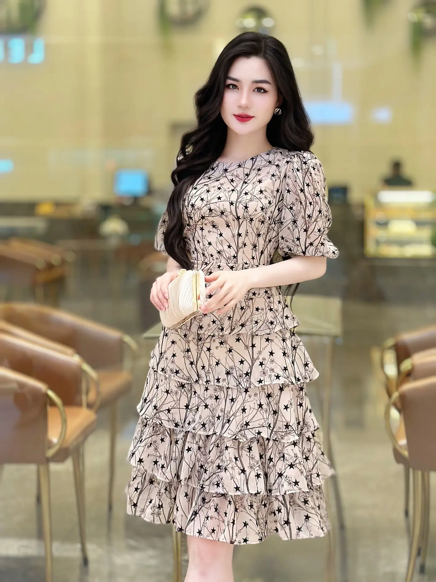 [MIỄN SHIP] V1807 Váy Tơ Hàn 2 Lớp - Thiết Kế Dáng Xếp Tầng Thanh Lịch Dành Cho Nữ Women Dress