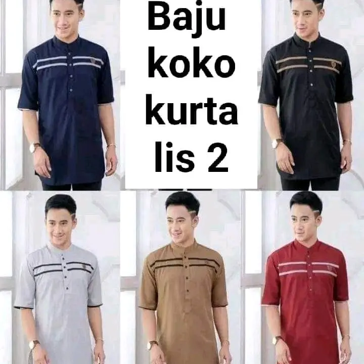 100ribu Dapat 4 Model Baju Koko Kurta Dewasa Katun Muslim 1
