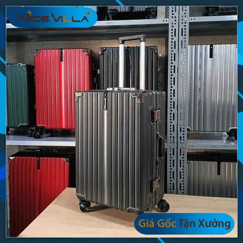 Vali Khung Nhôm Khóa Sập Có Ngăn Để Chai Nước, Móc Treo Đồ Có 3 Size 20/24/29 inch 8