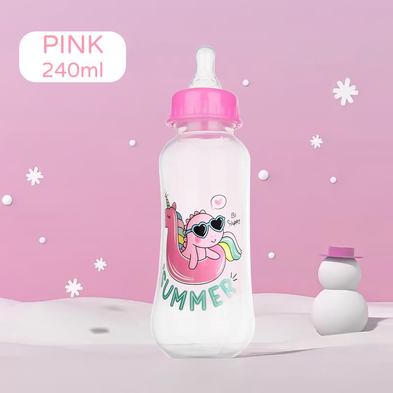 250ml newborn food grade pp baby bottle, cute cartoon  baby bottle ，anti-drop and anti-leakage and anti-choking baby  bottle, baby bottle with super soft pacifier , without straw 5