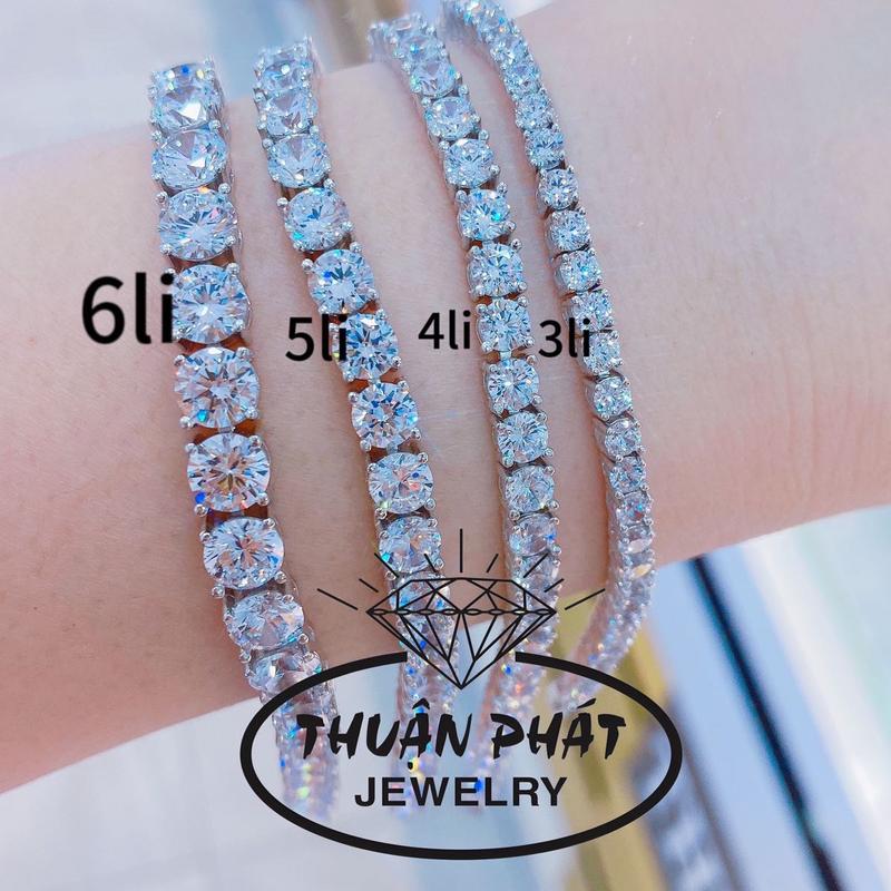 Phụ Kiện Lắc Tay Tennis L074 Unisex Đủ Size 3li,4li,5li,6li ,7li Đeo Tay Sang Trọng Trang Sức Bạc Ý Xi Kim - Bạc Thuận Phát