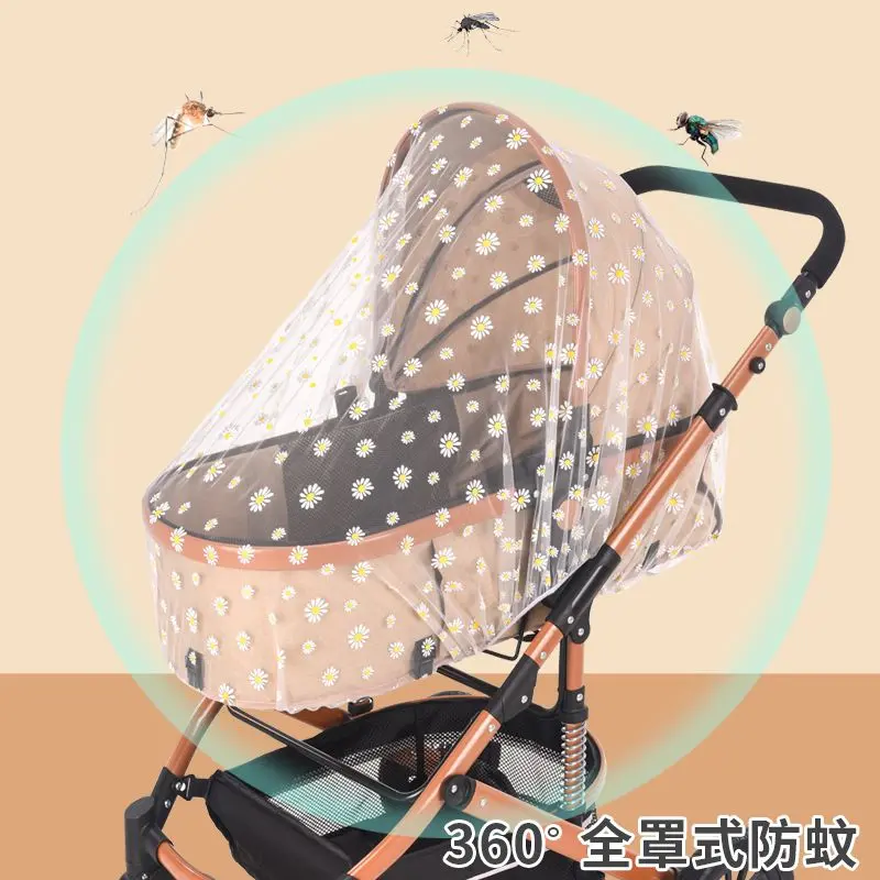 Baby Stroller mosquito net complete-type universal printing baby mosquito net trolley plus size fortified mesh anti-mosquito net