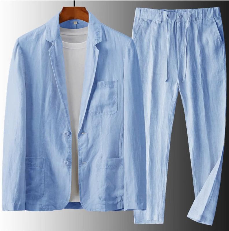 Set bộ áo vest blazer nam + quần suông ống rộng ĐŨI VIỆT chất liệu Linen cao cấp phong cách Hàn Quốc 2