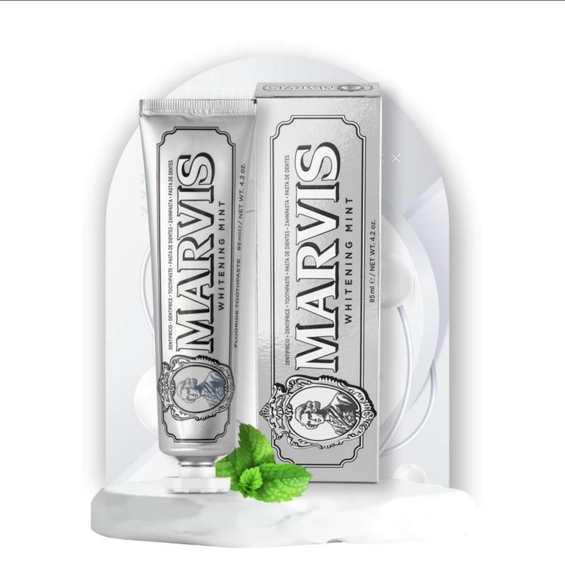[Mua 1 tặng 1 bàn chải đánh răng marvis]Kem đánh răng hỗ trợ trắng răng màu bạc Marvis fullsize