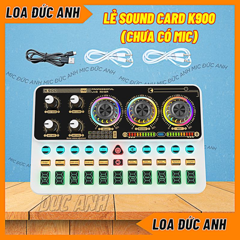 Lẻ Chưa Mic Sound Card K900 Màu Trắng Có Bluetooth Hiệu Ứng Tiếng Cười Vỗ Tay Chuyên Thu Âm Livestream Hát Online Âm Thanh Sống Động Phòng Thu Mini Tại Nhà