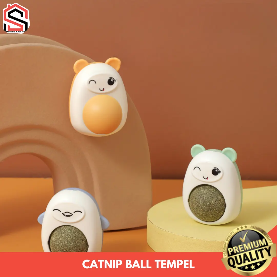 Mainan Kucing Catnip Ball Catmint Tempel Dinding Anti Stress Mainan Kucing Putar Catnip Kucing Anti Stres