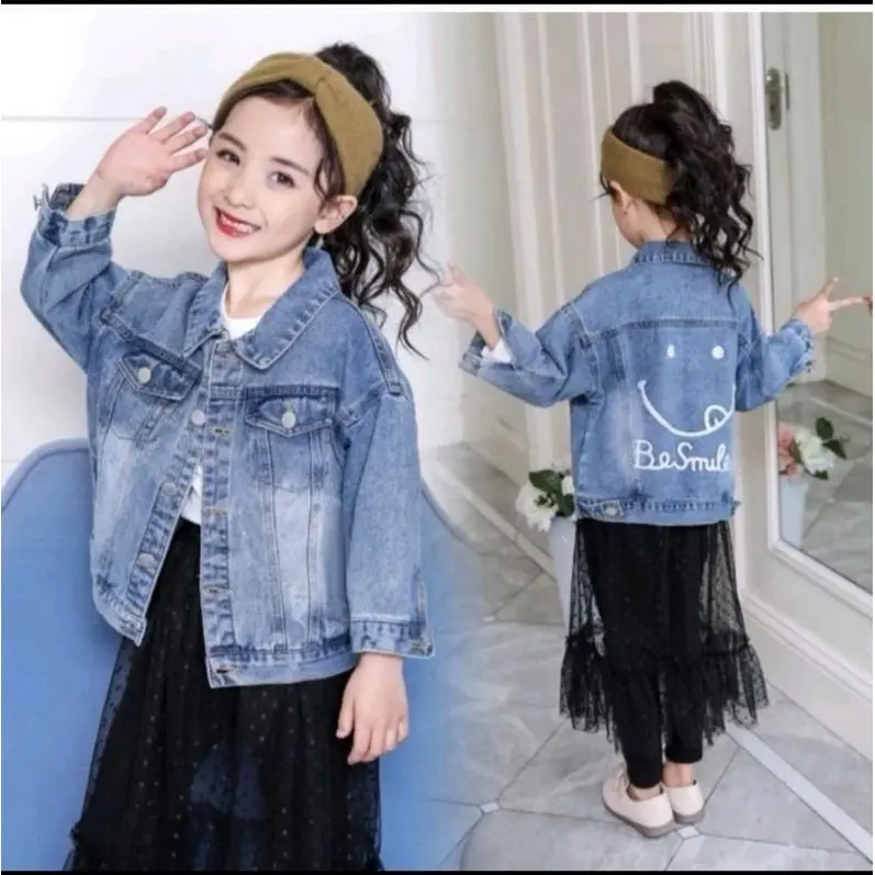 JAKET JEANS ANAK PEREMPUAN  BORDIRAN BESMILE Fashion 0