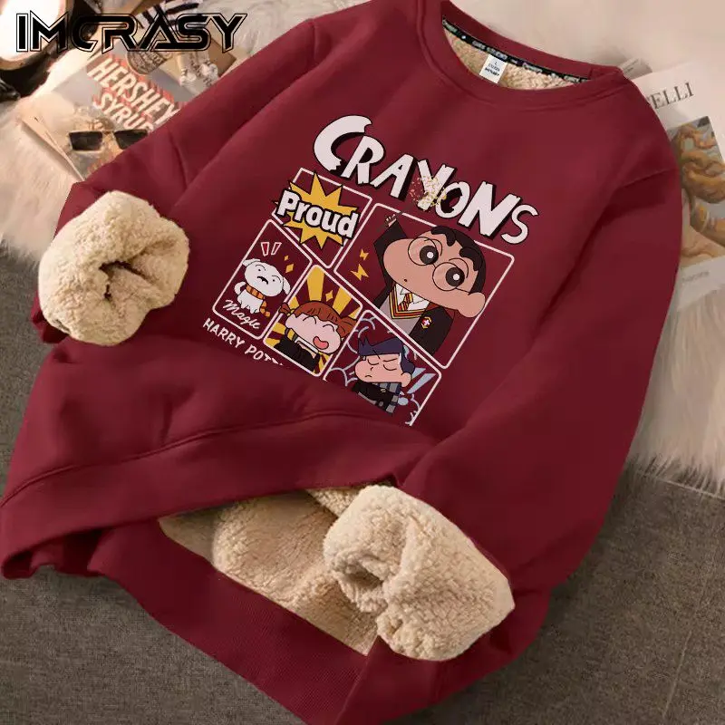 Áo Hoodie Cashmere, Thương Hiệu Thời Trang Imcrasy, Dày Dặn, Lót Lông Cừu, Dành Cho Nam Và Nữ, Thích Hợp Cho Thanh Thiếu Niên, Hàng Mới Về Mùa Thu Và Mùa Đông, Áo Khoác Ấm Áp Menswear Dài Tay