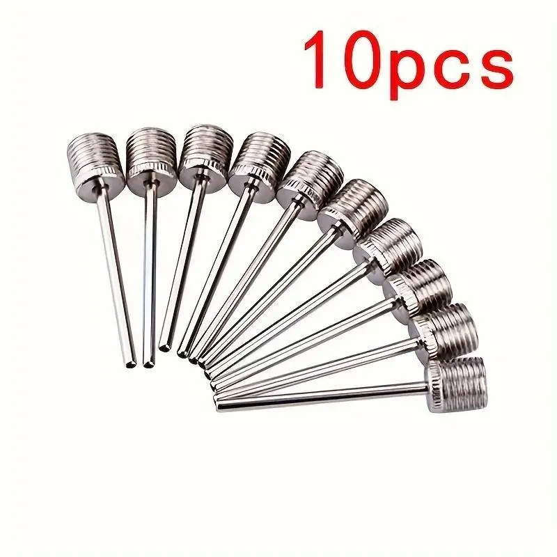 10pcs Stainless Steel Ball Pump Needles - Inflator Adapter for Soccer, Basketball & Footballs