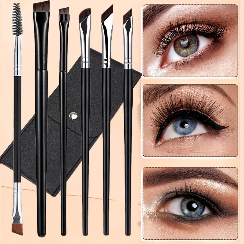 Product Introduction of Professional Eyeliner & Eyebrow Brush Set, 6 Counts/set Multifunctional Makeup Brush with Soft Bristles, Makeup Tool for Women 0