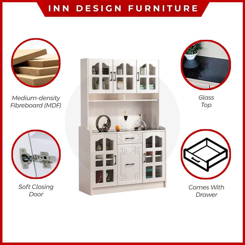 Product Introduction of INNDESIGN ORBIT KITCHEN CABINET WITH GLASS TOP / TOP STORAGE 10