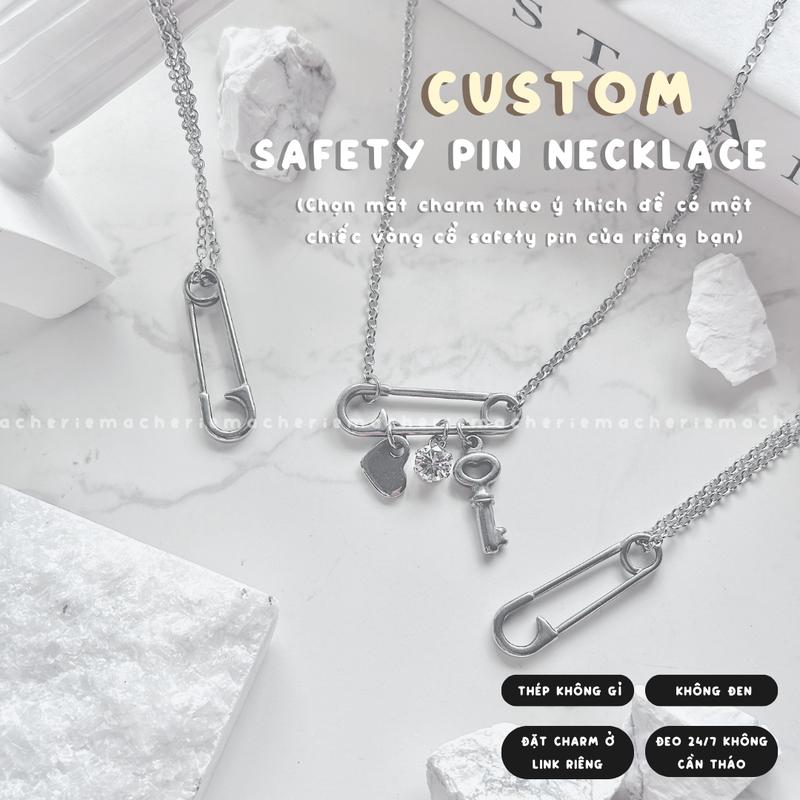 Macherie vòng tay vòng cổ | SAFETY PIN | custom theo ý thích các charrm inox không gỉ