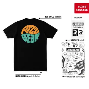 RIZZBEAR kaos Pria Lengan Pendek Distro Original Crankflag T-Shirt Black