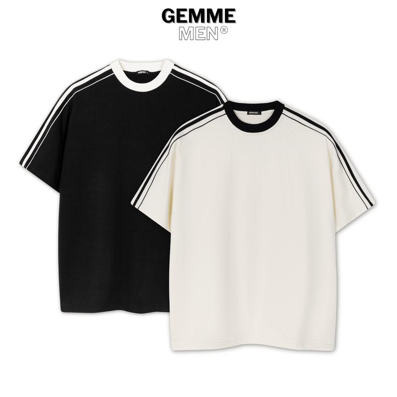 Áo thun sọc vai Cotton big size GEMME MEN 55 - 150kg thể thao năng động