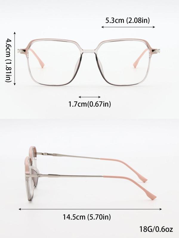 Square Frame Anti-blue Light Lenses Eyeglasses for Valentine's Gift, Simple Fashion Sunglasses for Women and Men, Trendy Versatile Eyeglasses for Outdoor Sports or Daily Use 5