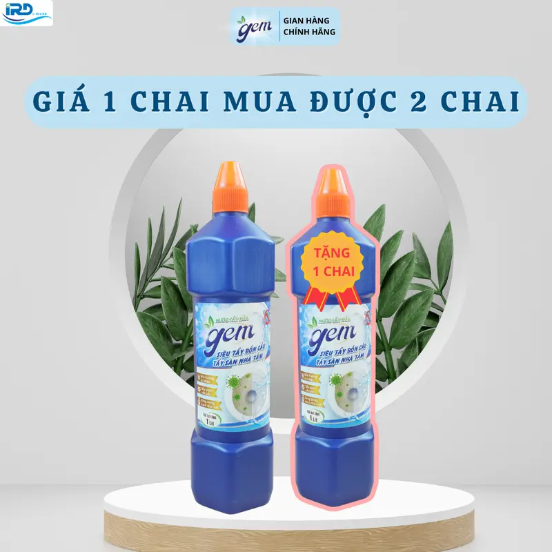 [GEM] Mua 1 Tặng 1 Nước tẩy Bồn Cầu chai 1L, Tẩy sàn nhà tắm, tẩy trắng gạch men nước  tẩy  nhà  vệ  sinh 0