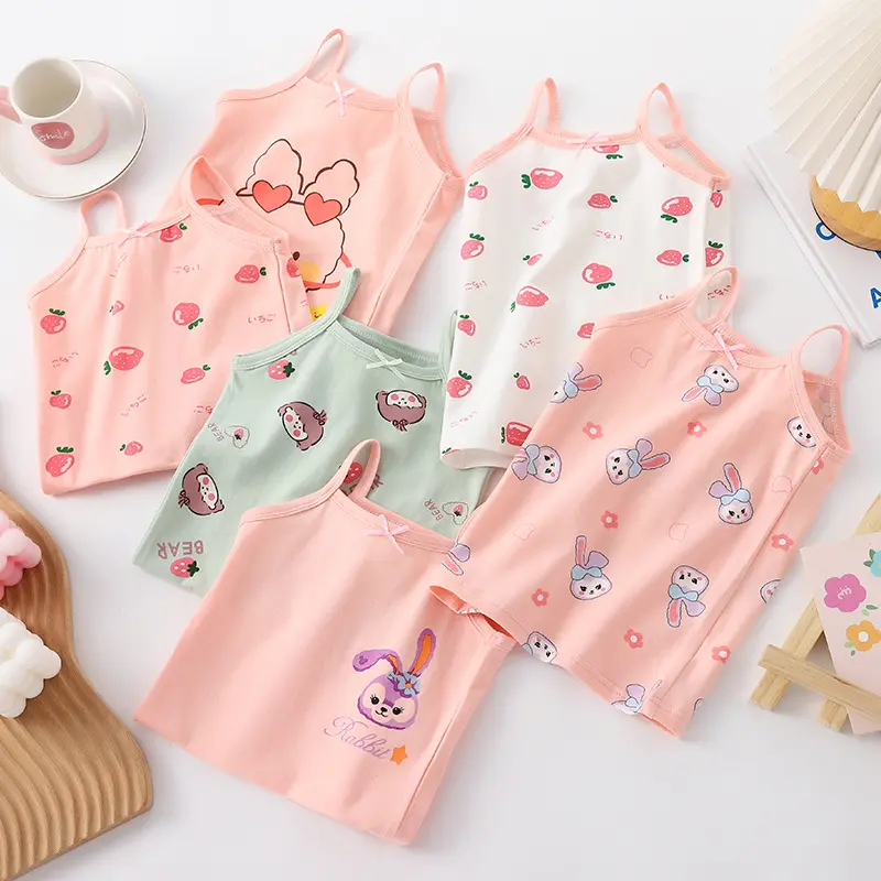 Áo Hai Dây Cotton, Loại A, Áo Vest Cho Bé Gái, Áo Không Tay Thích Hợp Cho Phụ Nữ Và Trẻ Em, Có Thể Mặc Làm Cơ Sở Bên Trong, Áo Mặc Bên Ngoài Cho Em Bé Áo Hai Dây Áo Vest Trẻ Em