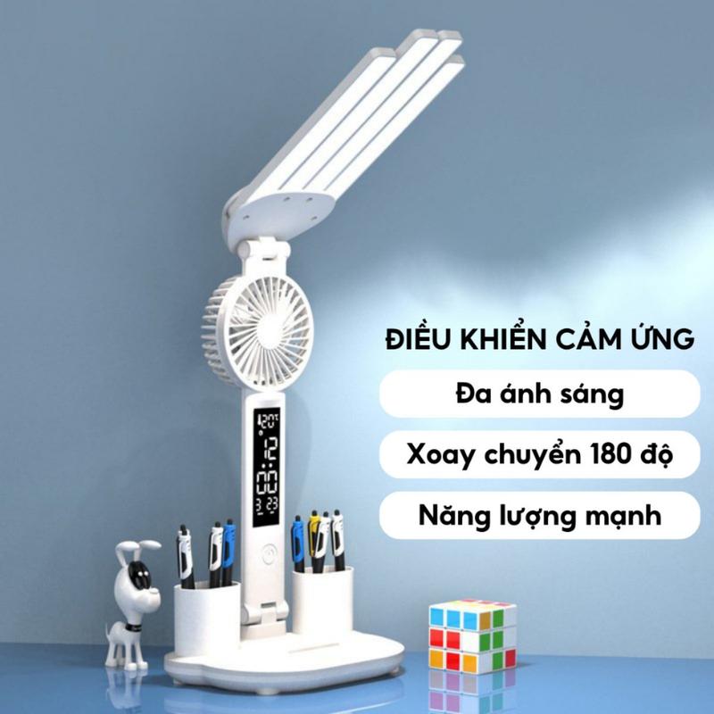 ĐÈN HỌC ĐỂ BÀN TÍCH ĐIỆN 3 MÀU - ATH Lighting - Có quạt tích điện 3200Mh, Chống Cận Thị, ĐÈN LED, Có Màn Hình LCD Hiển Thị Đa Thông Tin, Dung Lượng Khủng 3200Mah - đểbànhọc den hoctichdien 3