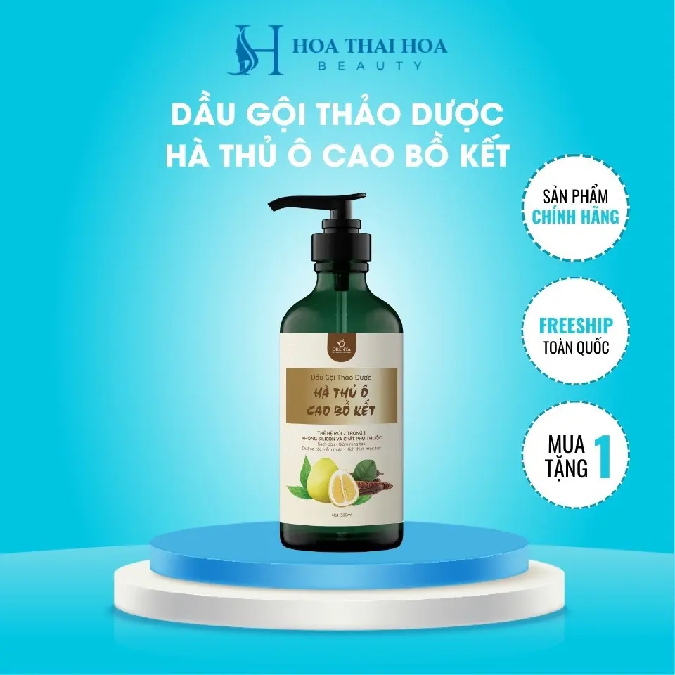 Dầu Gội Hà Thủ Ô Cao Bồ Kết 2in1/300ml - Sạch gàu, Giảm Rụng Tóc, Dưỡng tóc chắc khỏe, mềm mượt