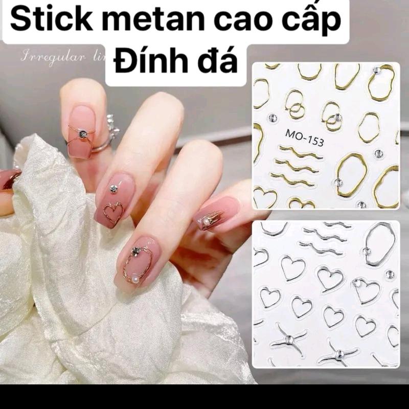 stick lụa metan cao cấp gắn đá - phụ kiện trang trí nail