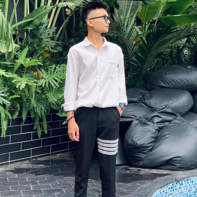  Quần âu 4 sọc đính đá hàng cao cấp Nam Menswear 