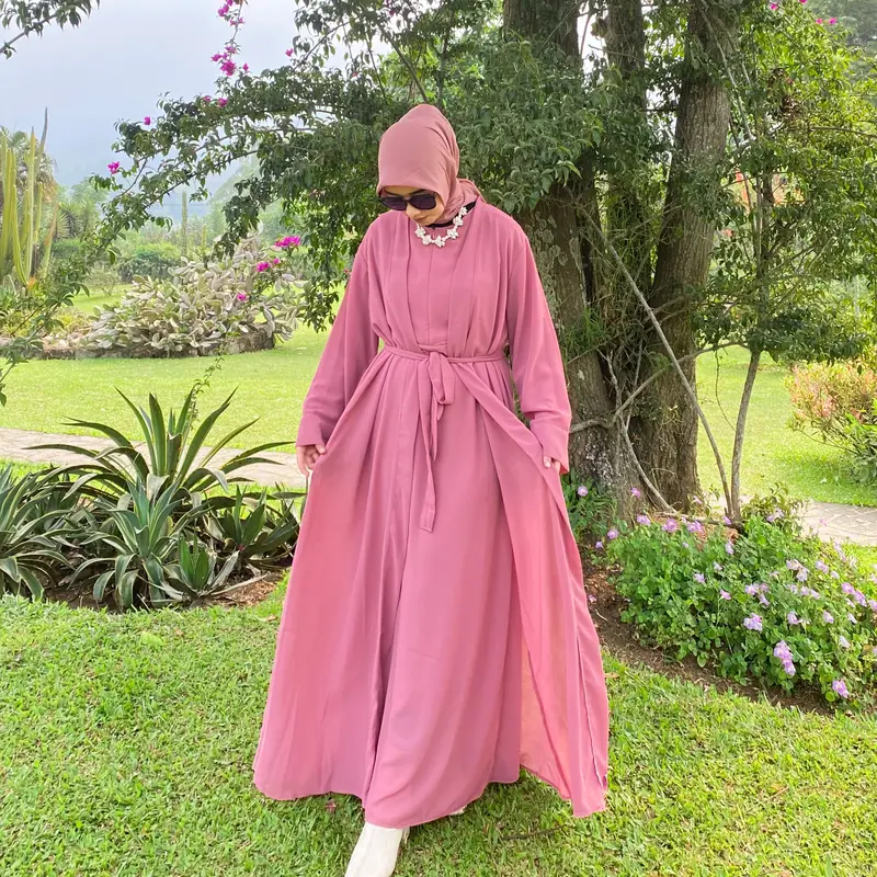 NEW PRODUCT - Fayya Abaya Set Muslim  Outer // Dress Abaya Set Outer Jumbo Terbaru 2023 // Abaya Kekinian  // Bisa COD Ke Seluruh Indonesia ceruty gamis zipper Syari 1
