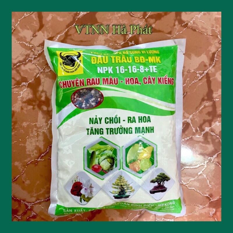 Phân bón đầu trâu NPK 16-16-8 + TE chuyên cho rau màu, hoa cây kiểng - Gói 1kg