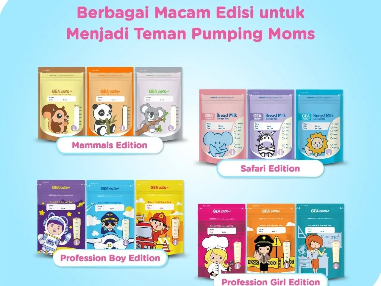 Kamikadomu - GEA BABY KANTONG ASI 120ML NEW FAMILY KOALA PANDA SQUIRREL