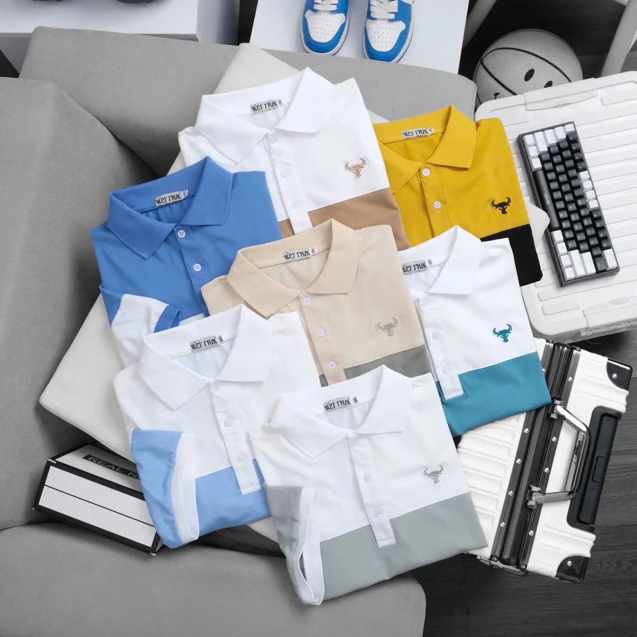 [ GIÁ TRẢI NGHIỆM]Áo thun có cổ nam (polo) BASIC phối 2 màu thoáng mát,đơn giản, trẻ trung Menswear