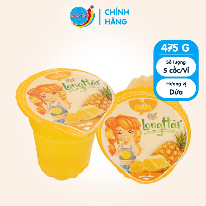 Nước rau câu Long Hải 95g/cốc đóng vỉ 05 cốc - Vị dứa Snack Ăn Vặt Food 0