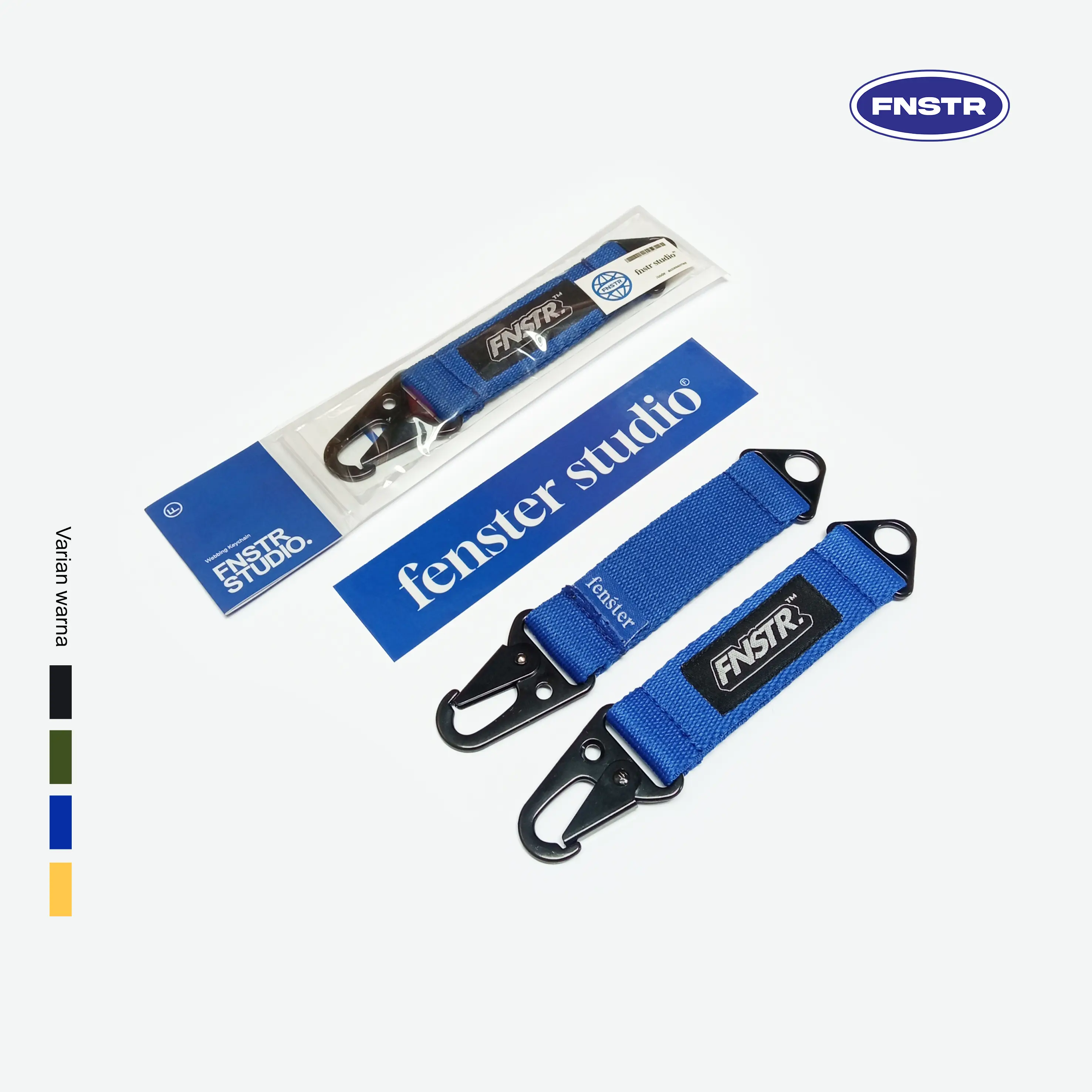 Keychain Webbing Skena fenster studio - Keychain Carabiner Aesthetic- Gantungan Kunci Custom