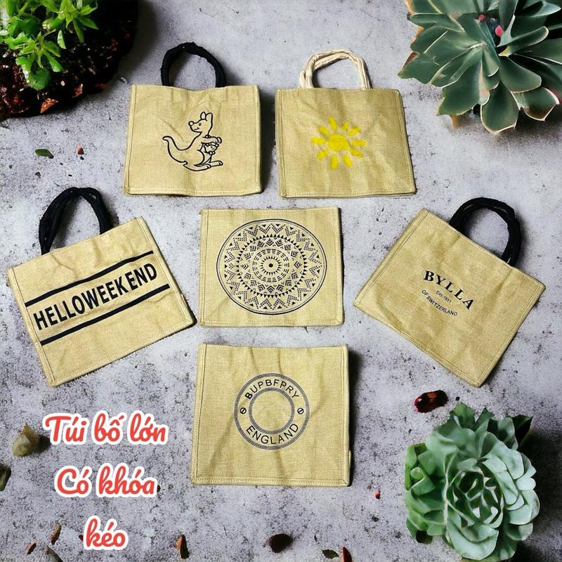 Túi cói đi biển sai lớn đi làm công sở đi chơi đựng bỉm sữa Hình Chữ Nhật Đeo Vai Canvas Bag Nữ Tote