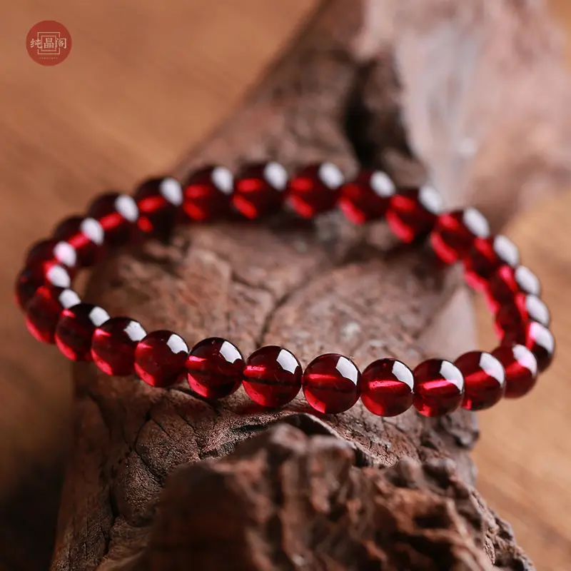 Gelang Tangan Garnet Merah Wain, Gred Koleksi 5A, Alamiah Tulen, Untuk Wanita, Barang Kemas Kristal Manik Berbilang Bulatan Tunggal, Hadiah red quartz crystal jewelry ruby bracelet agate carnelian