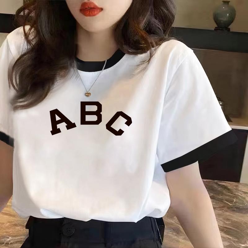 Áo Thun Nữ Ngắn Tay Phong Cách Hàn Quốc Màu Trắng, Thường Ngày, Phong Cách Mới Mùa Hè 2024, Dáng Rộng Vừa Vặn, Ngoại Cỡ, Thích Hợp Cho Học Sinh, Thời Trang 2