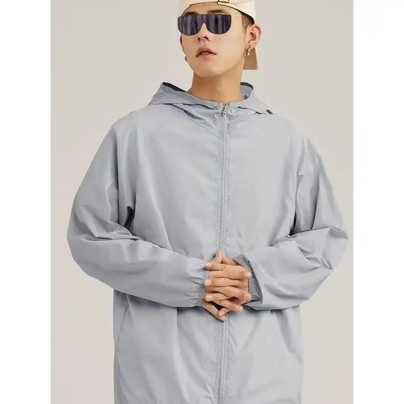 Summer Lightweight Quick-Dry Sun Protection Jacket for Men, Thin Sun Protection Clothing for Outdoor Travel, Cycling, Fishing, Hooded Sun Protection Coat