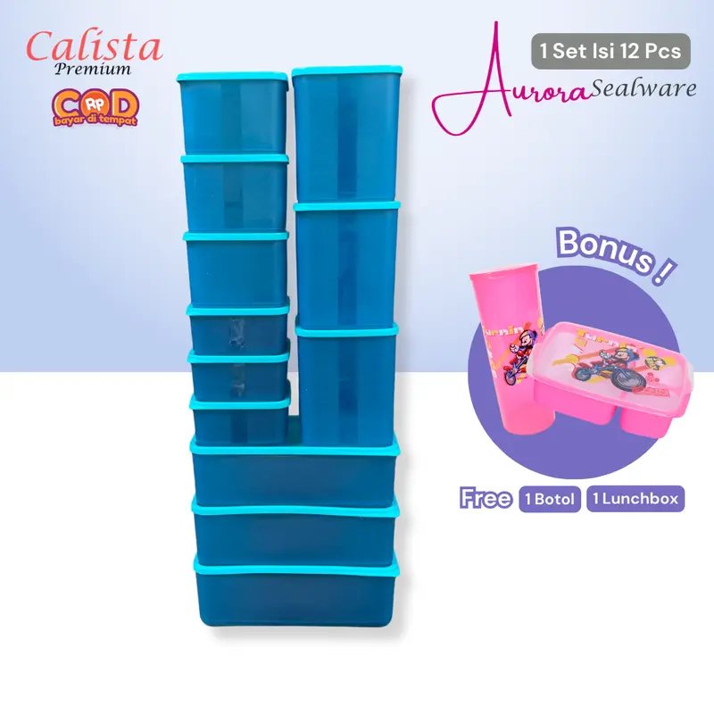 [BISA COD] Calista Aurora Set 14 pcs Free Botol & Lunchbox 4