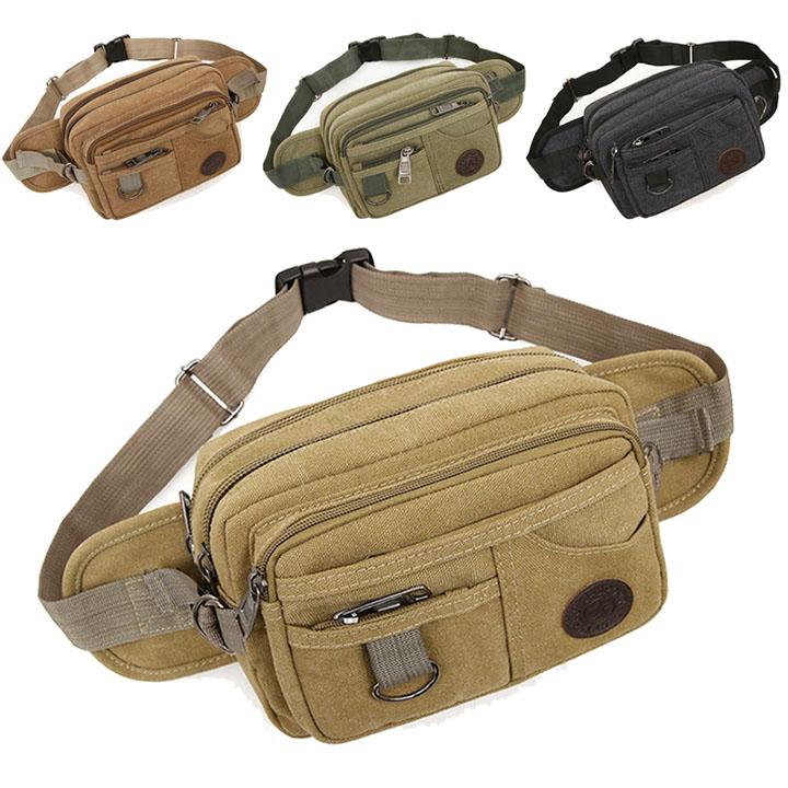 Túi đeo bụng , đeo hông nhiều ngăn tiện dụng , chất liệu vải bố cao cấp chống trầy xước TUI-62