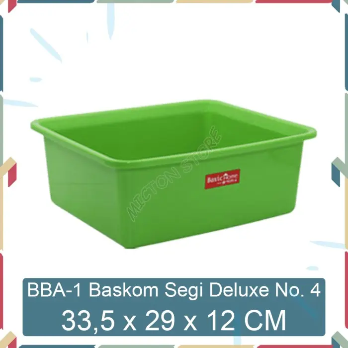 MICTON Lion Star Basic Home BBA-1 Baskom Segi Deluxe No. 4 Plastik 1