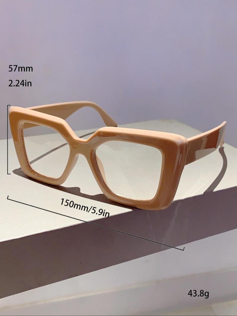 Product Introduction of Unisex Simple Style Plain Color Large Frame Eyeglasses, Trendy Casual Eyeglasses for Everyday Use, Fashion Accessories for Outdoor Activities 5