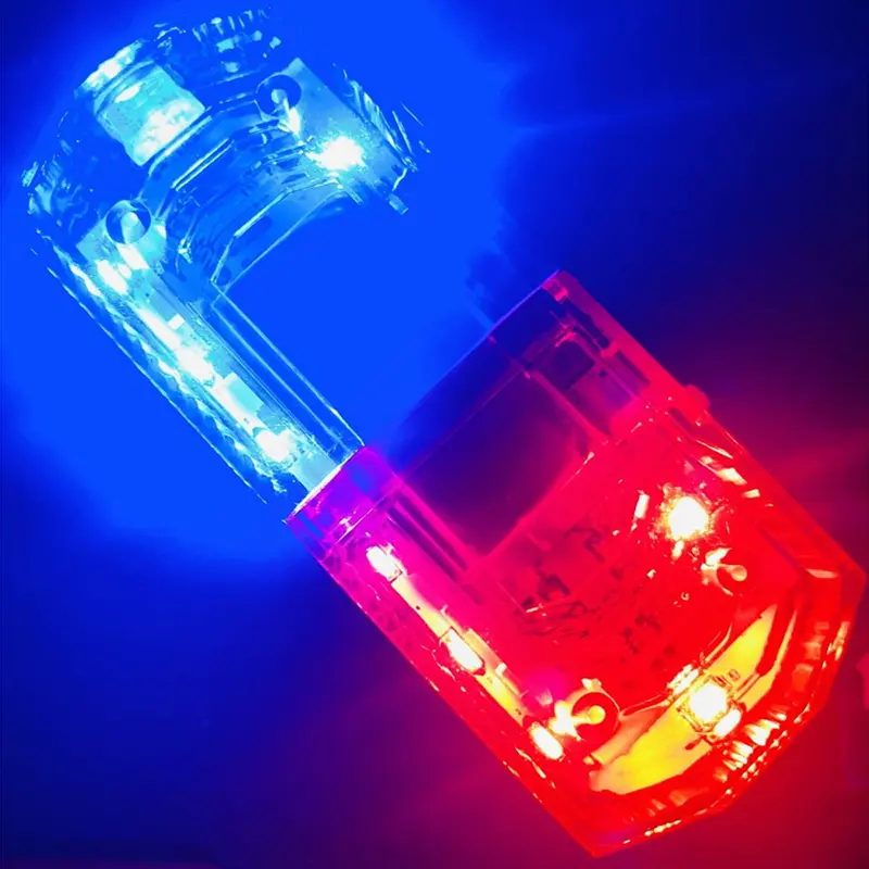 Đèn LED cảnh báo vai, màu đỏ và xanh lam, đèn kẹp vai, để bảo vệ công nhân vệ sinh, báo động tuần tra an toàn, đèn nhấp nháy tín hiệu 4