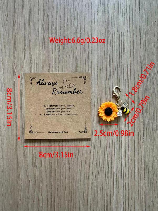 Cute Bee & Flower Design Keychain, Colorblock Keychain for Women & Men for Daily Clothing Decor, Trendy All-match & Exquisite Keychain for Birthday Gift 1